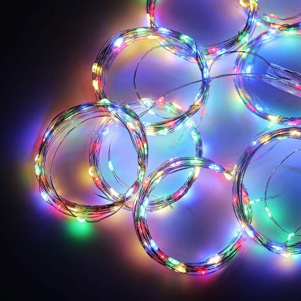 LED Curtain Lamp Garland White Copper String Light