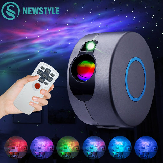 Laser Galaxy Starry Sky Projector Rotating Water Waving Night Light
