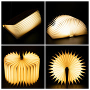 LED Wooden Book Lamp Night Lights Children USB