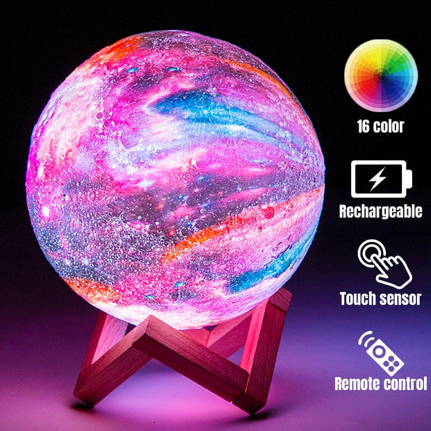 3D Printing Galaxy Moon Lamp Moon Night Light