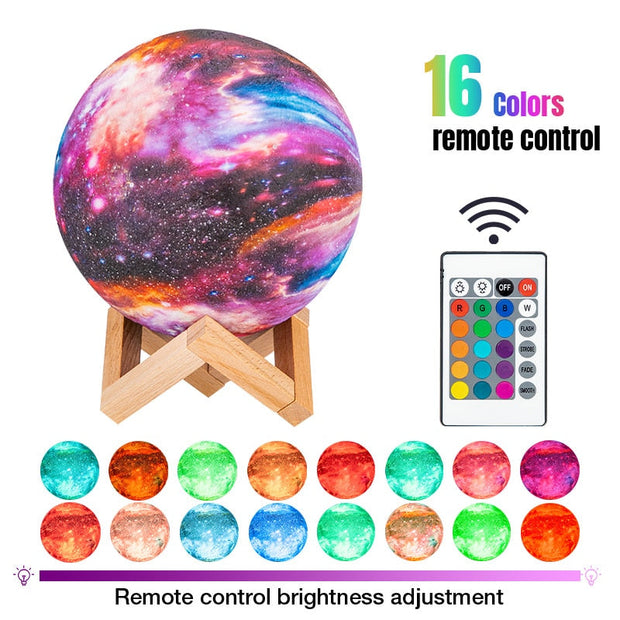 3D Printing Galaxy Moon Lamp Moon Night Light