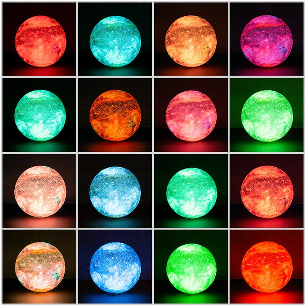 3D Printing Galaxy Moon Lamp Moon Night Light