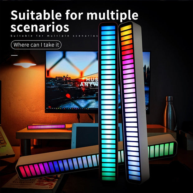 RGB Music Pickup Night Light Voice Control Audio Rhythm Table Lamp