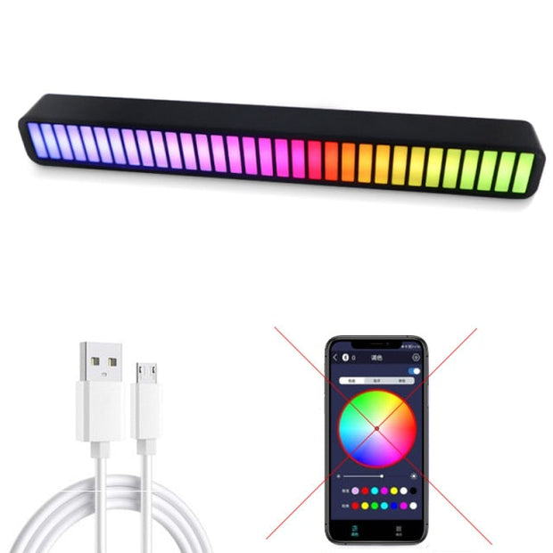 RGB Music Pickup Night Light Voice Control Audio Rhythm Table Lamp