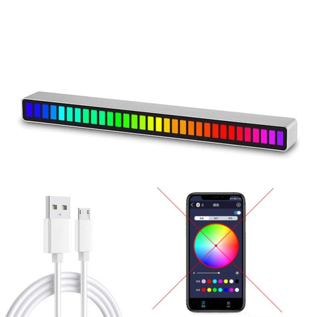 RGB Music Pickup Night Light Voice Control Audio Rhythm Table Lamp