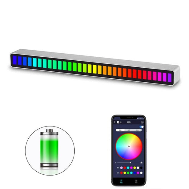RGB Music Pickup Night Light Voice Control Audio Rhythm Table Lamp